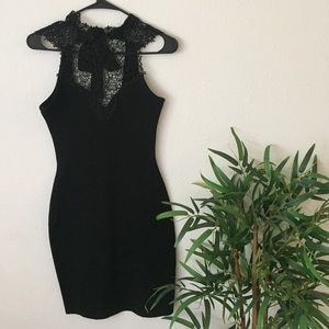 Fancy lace dress.